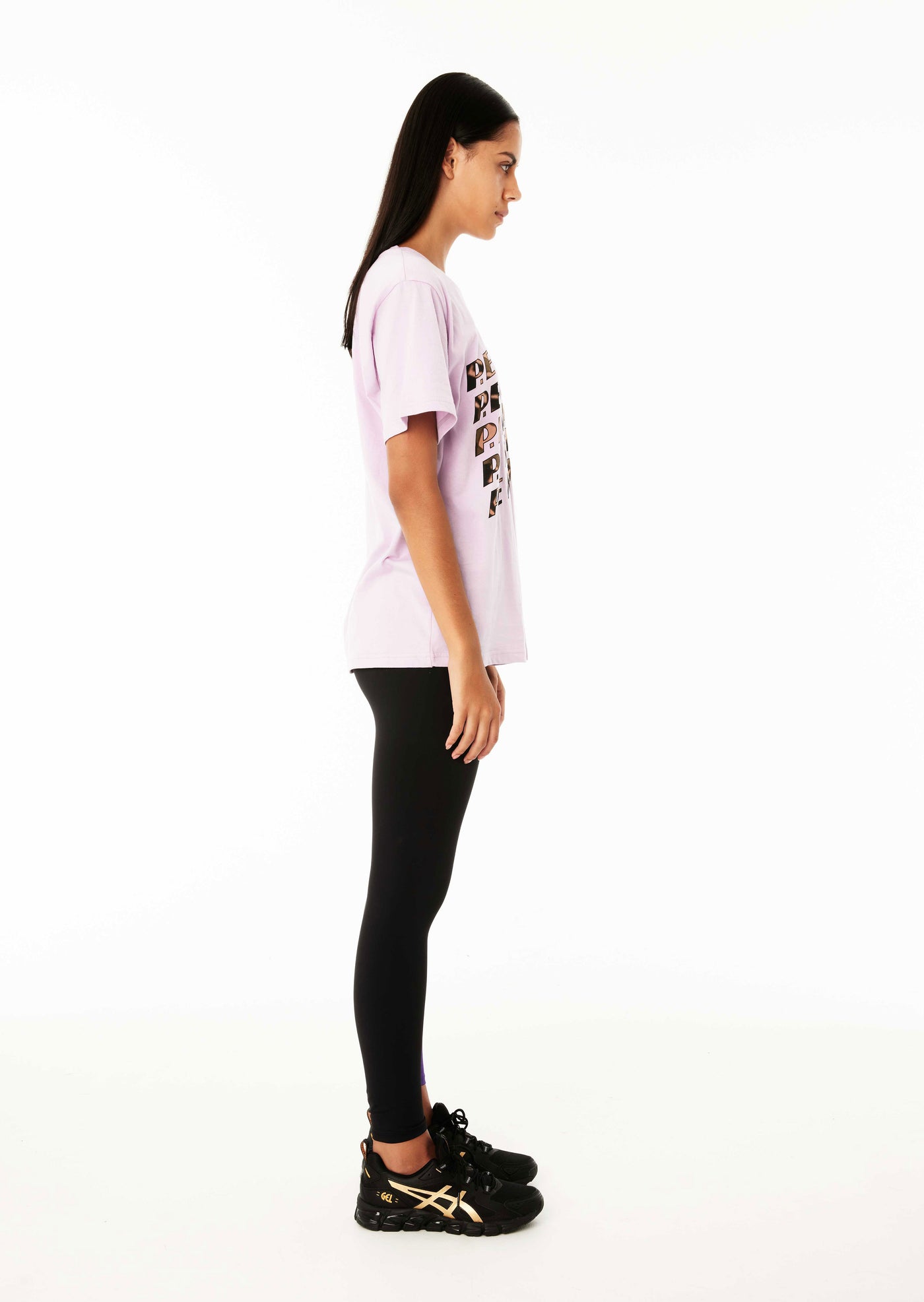 BLOCK PASS SS TEE IN FAIR ORCHID