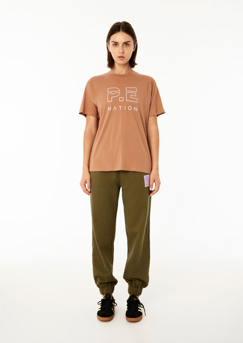 HEADS UP SS TEE IN CAMEL