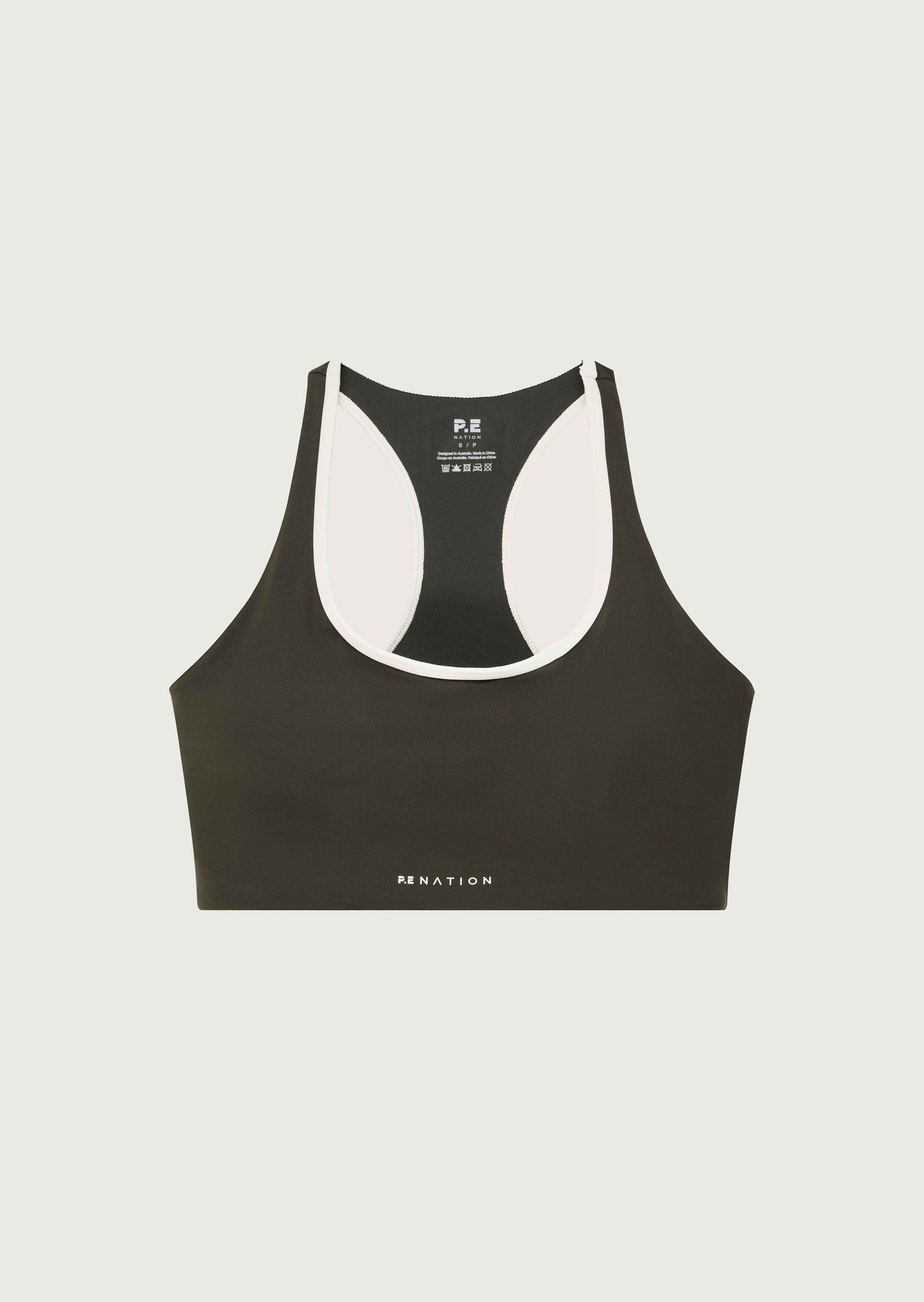 STELLAR SPORTS BRA IN FOREST NIGHT / WHISPER WHITE