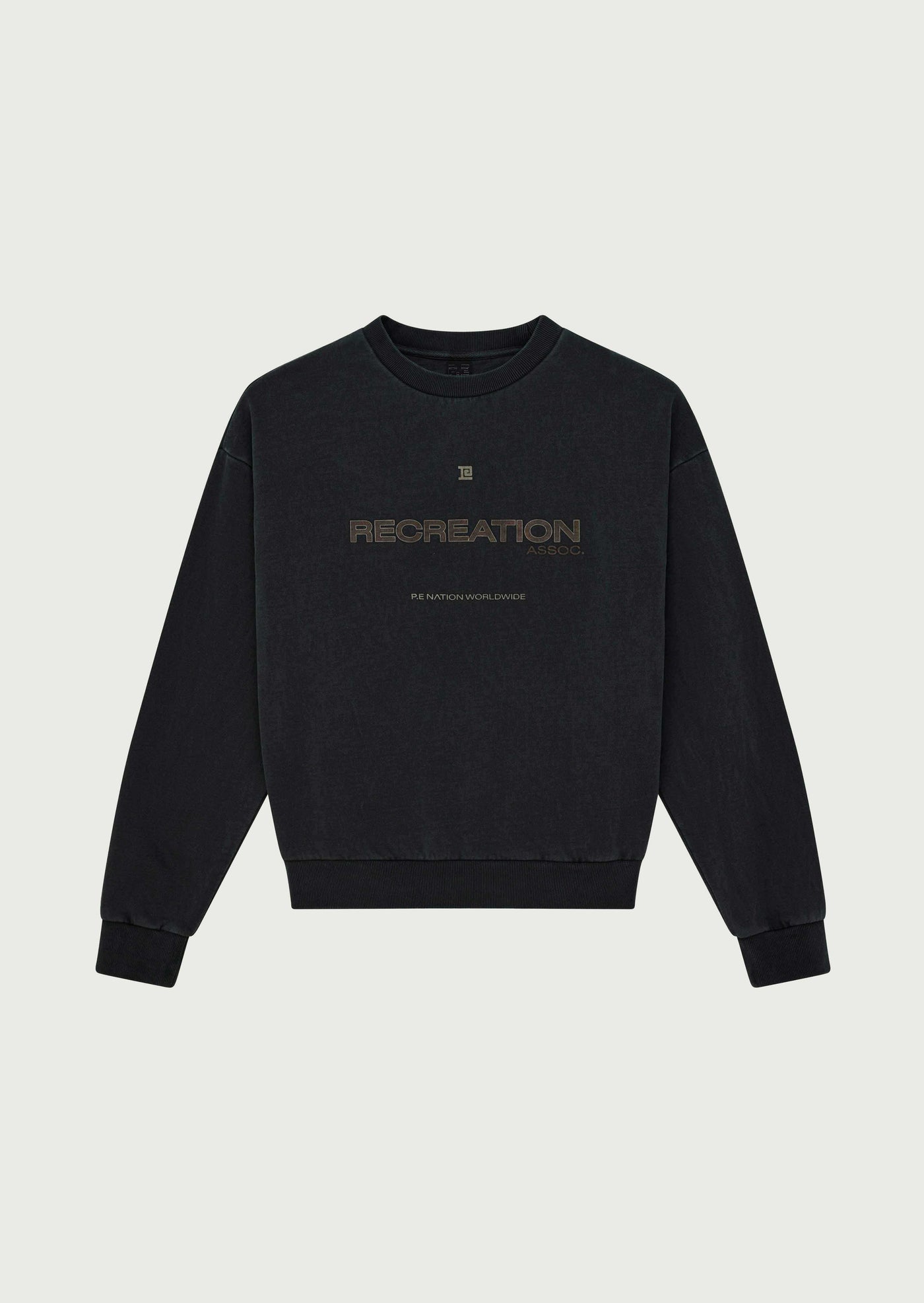 Team Record Sweat in Marine Blue by P.E Nation Dark Navy Oversized Womens Sweat