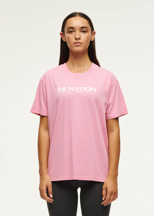 AERO SHORT SLEEVE TEE IN WASHED PINK LEMONADE