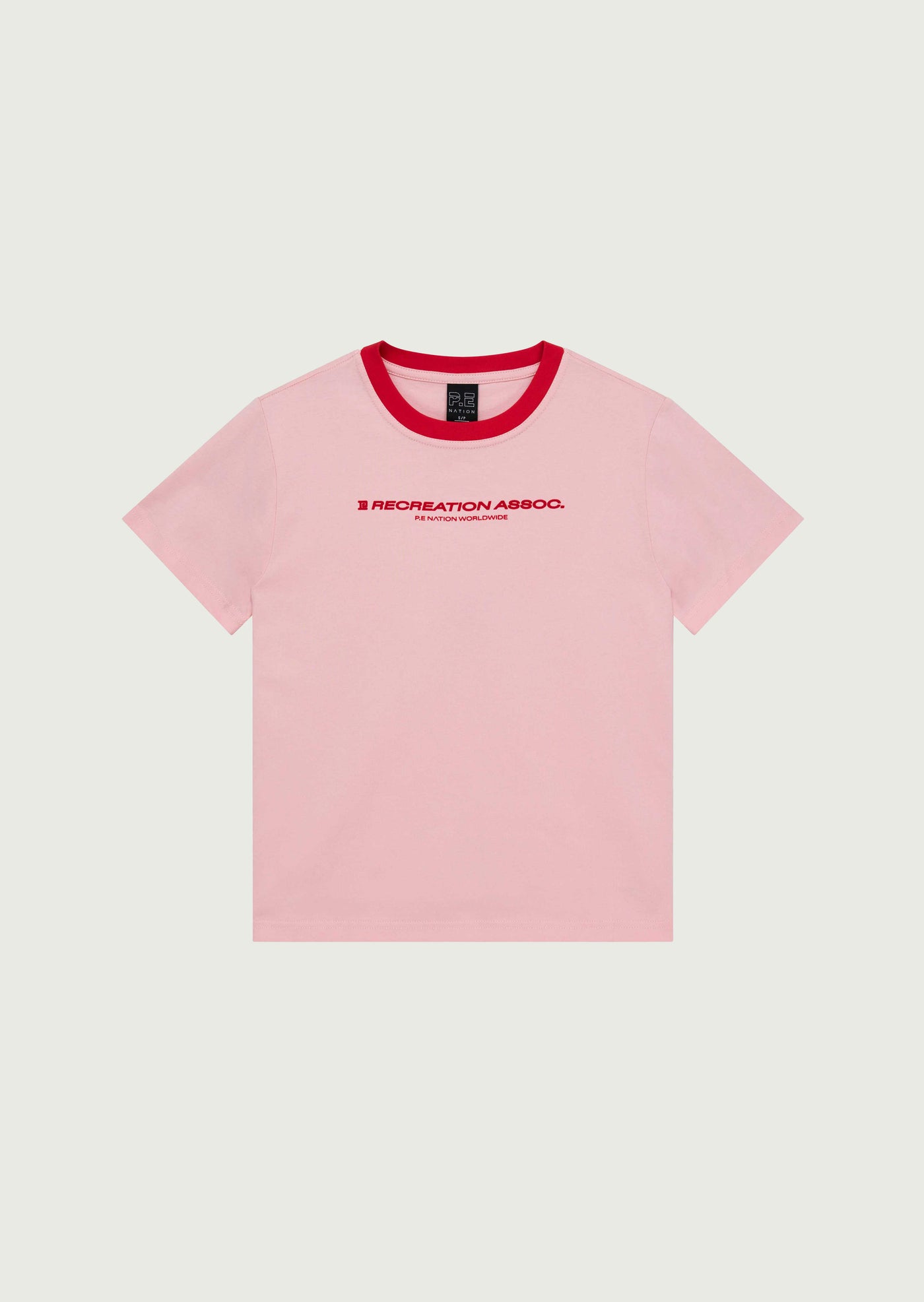 Department Short Sleeve Tee in Crystal Rose by P.E Nation, Pink and Red Womens Graphic Tee