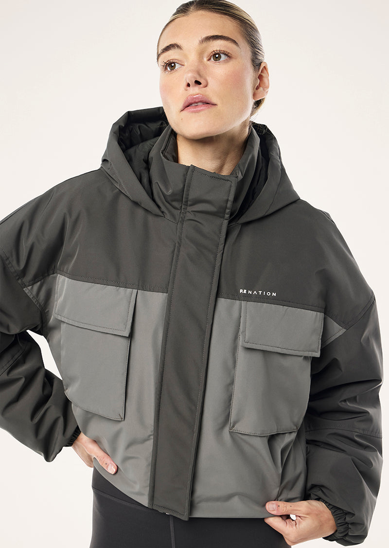 GUILD CROP JACKET IN CAVIAR
