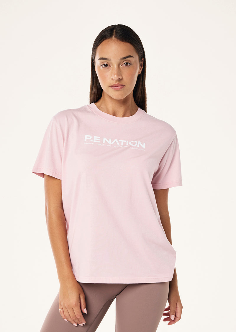 AERO SHORT SLEEVE TEE IN CHALK PINK