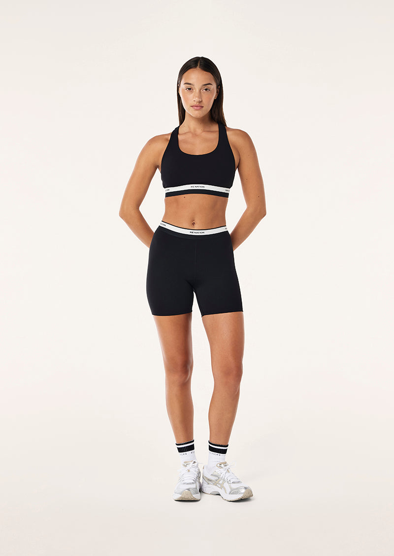 AVANT SPORTS BRA IN BLACK & WHISPER WHITE