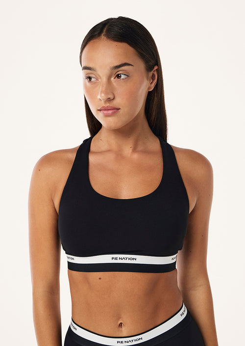 AVANT SPORTS BRA IN BLACK & WHISPER WHITE