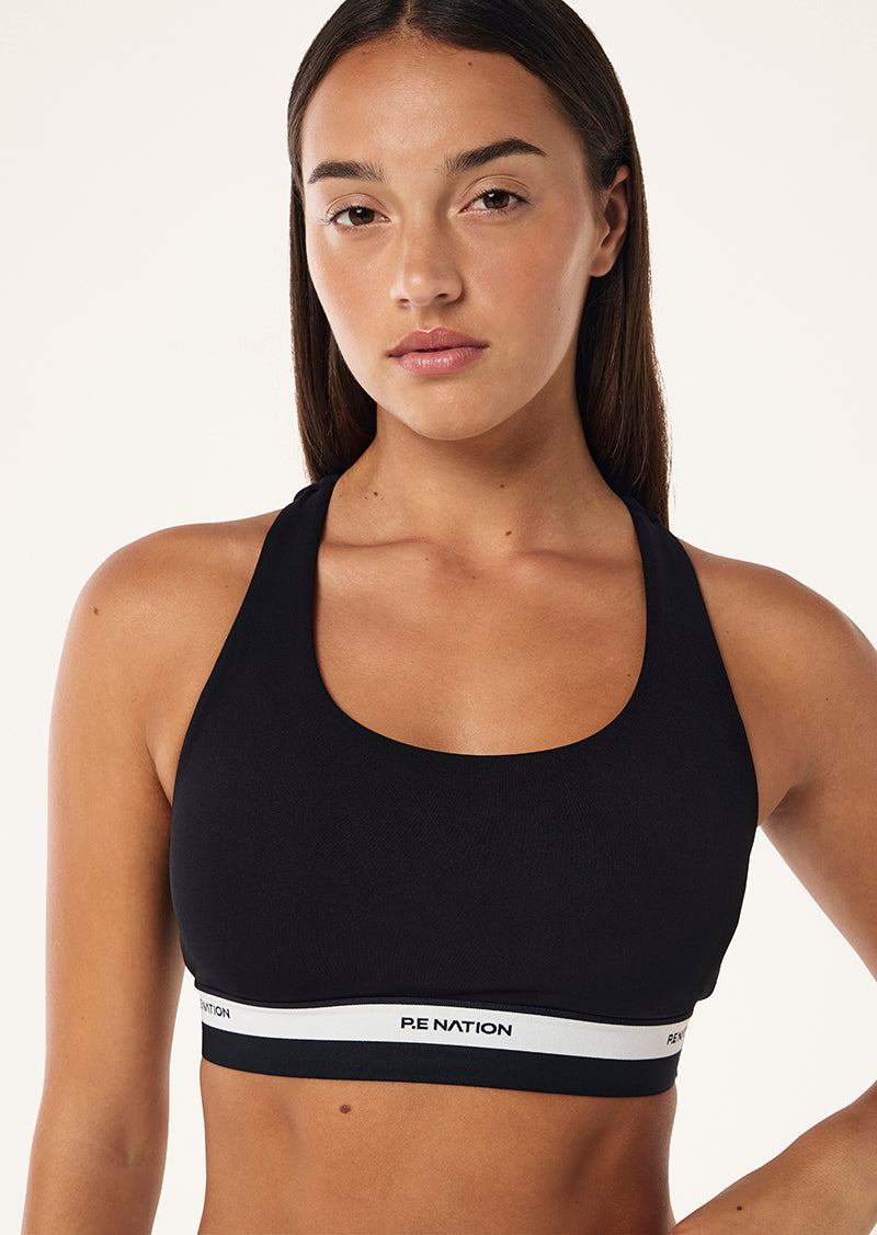 AVANT SPORTS BRA IN BLACK & WHISPER WHITE