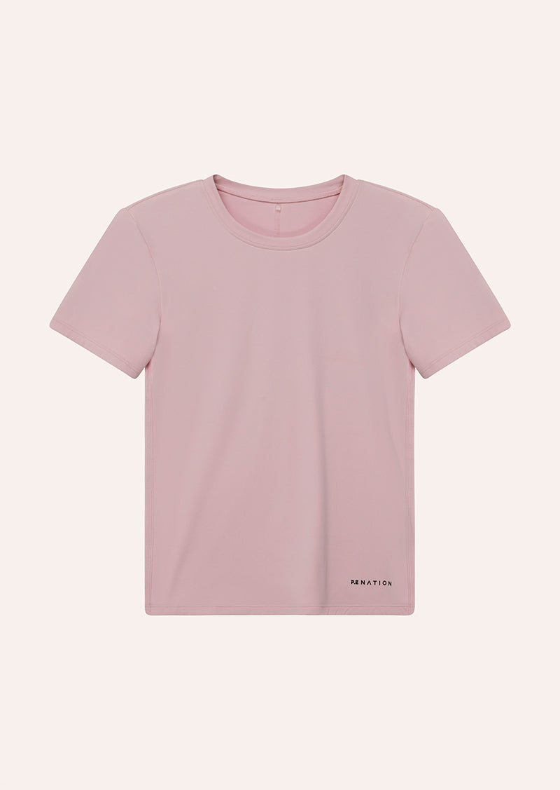 FOUNDATION SHORT SLEEVE TEE IN CHALK PINK