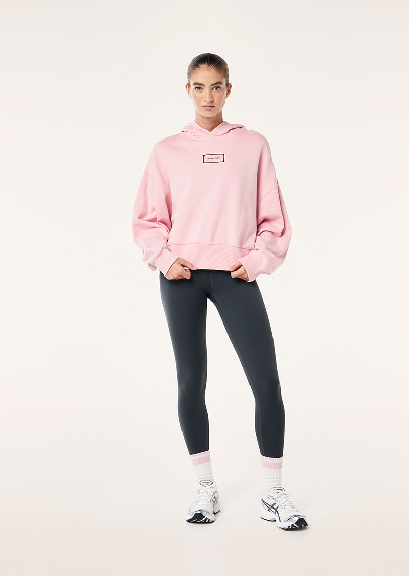 GLOBAL HOODIE IN CHALK PINK