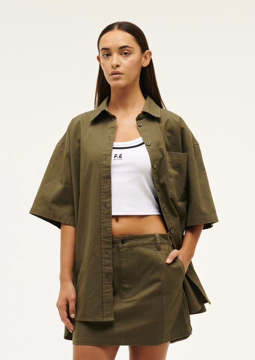 HEADLINE SHORT SLEEVE SHIRT IN KHAKI