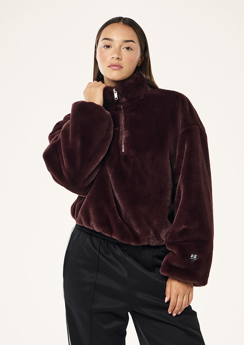 MONTEREY ZIP NECK IN MAHOGANY BY P.E NATION