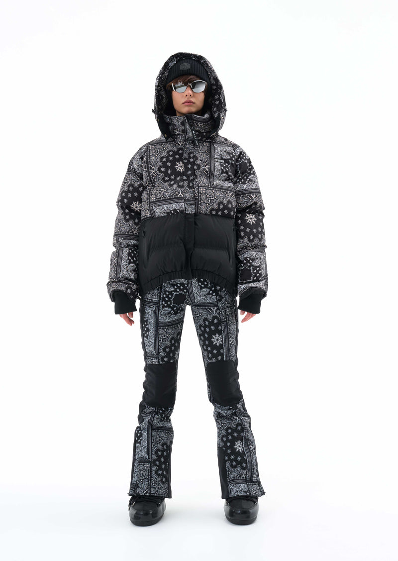 Asos Design 4505 Petite Ski Printed Check Oversized Ski Jacket-multi