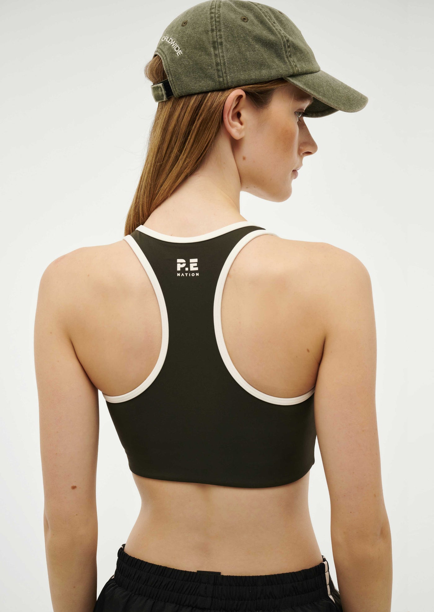 STELLAR SPORTS BRA IN FOREST NIGHT / WHISPER WHITE