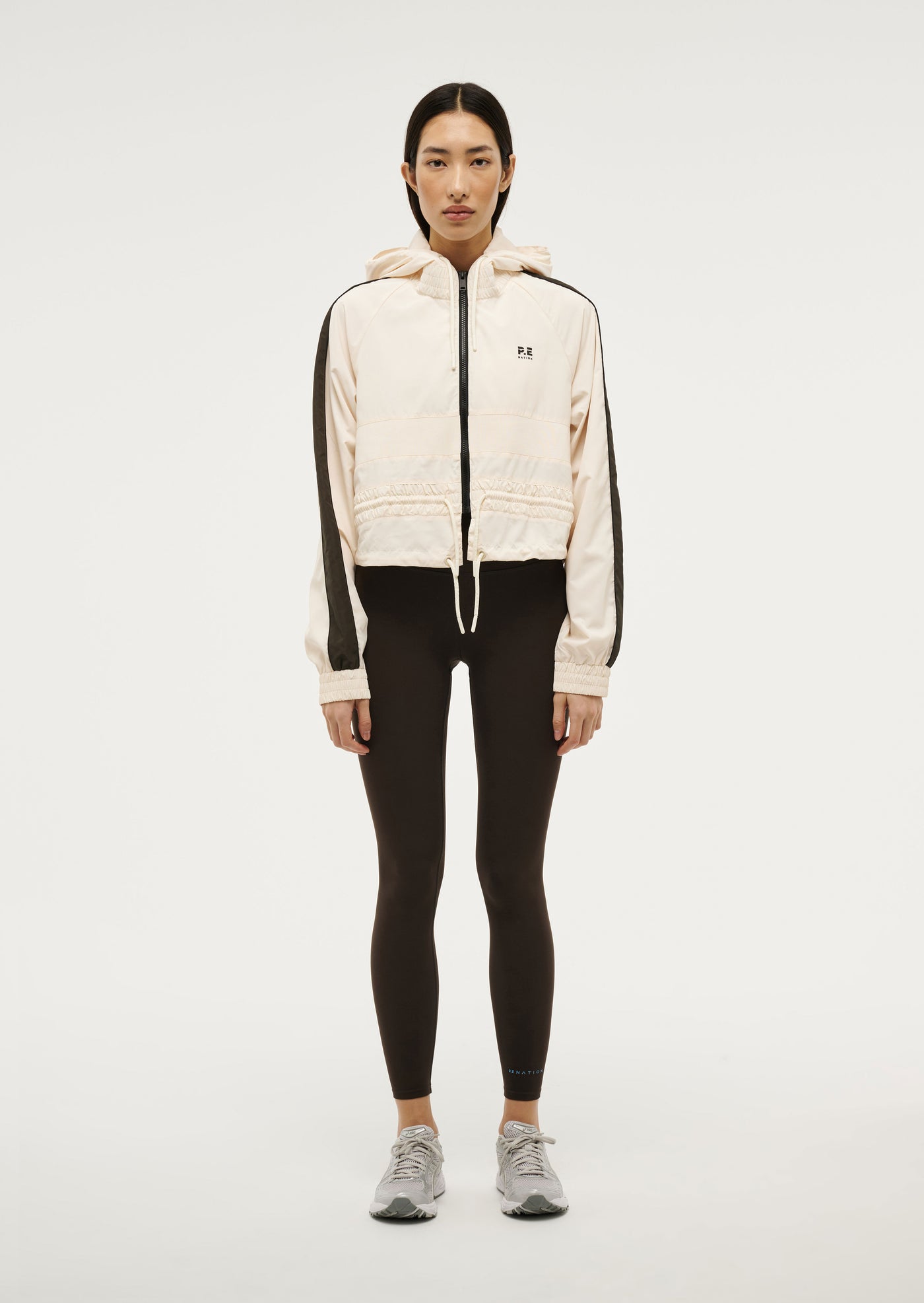 Cropped Man Down Jacket in Whisper White By P.E Nation, Cream Womens Cropped Spray Jacket