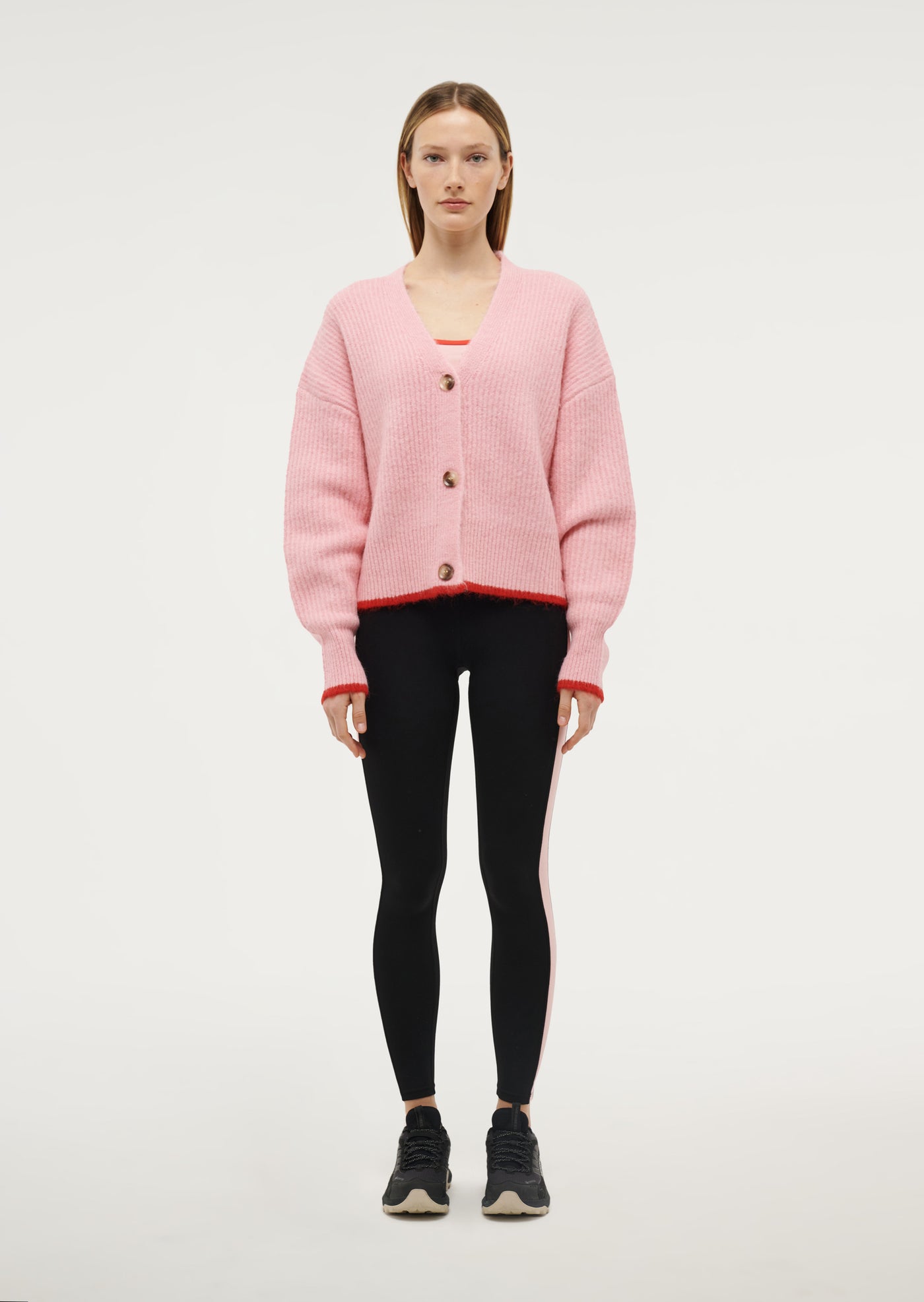 Illuminate Knit in Crystal Rose by P.E Nation, Pink Fluffy Knit Cardigan