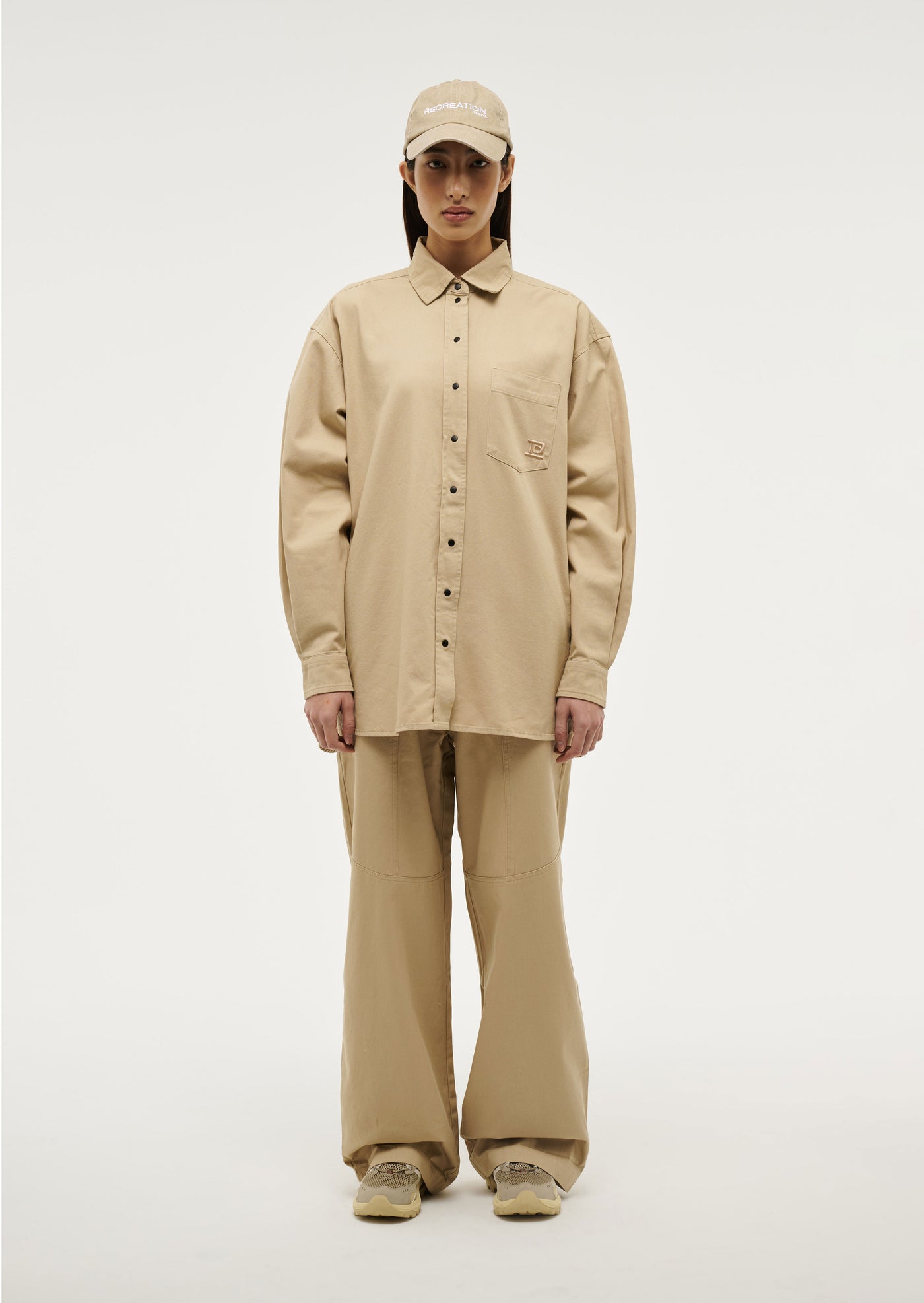 Headline Pant in Sesame by P.E Nation, Brown Twill Cargo Pant Womens