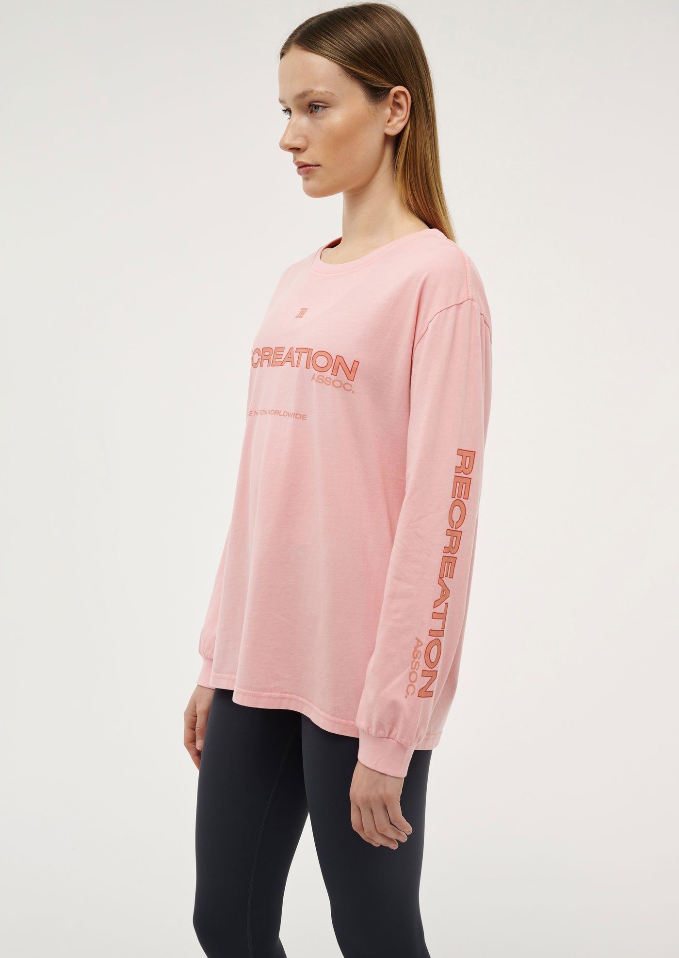 Streamline Long Sleeve Top in Crystal Rose by P.E Nation, Womens Pink Graphic Long Sleeve Top 