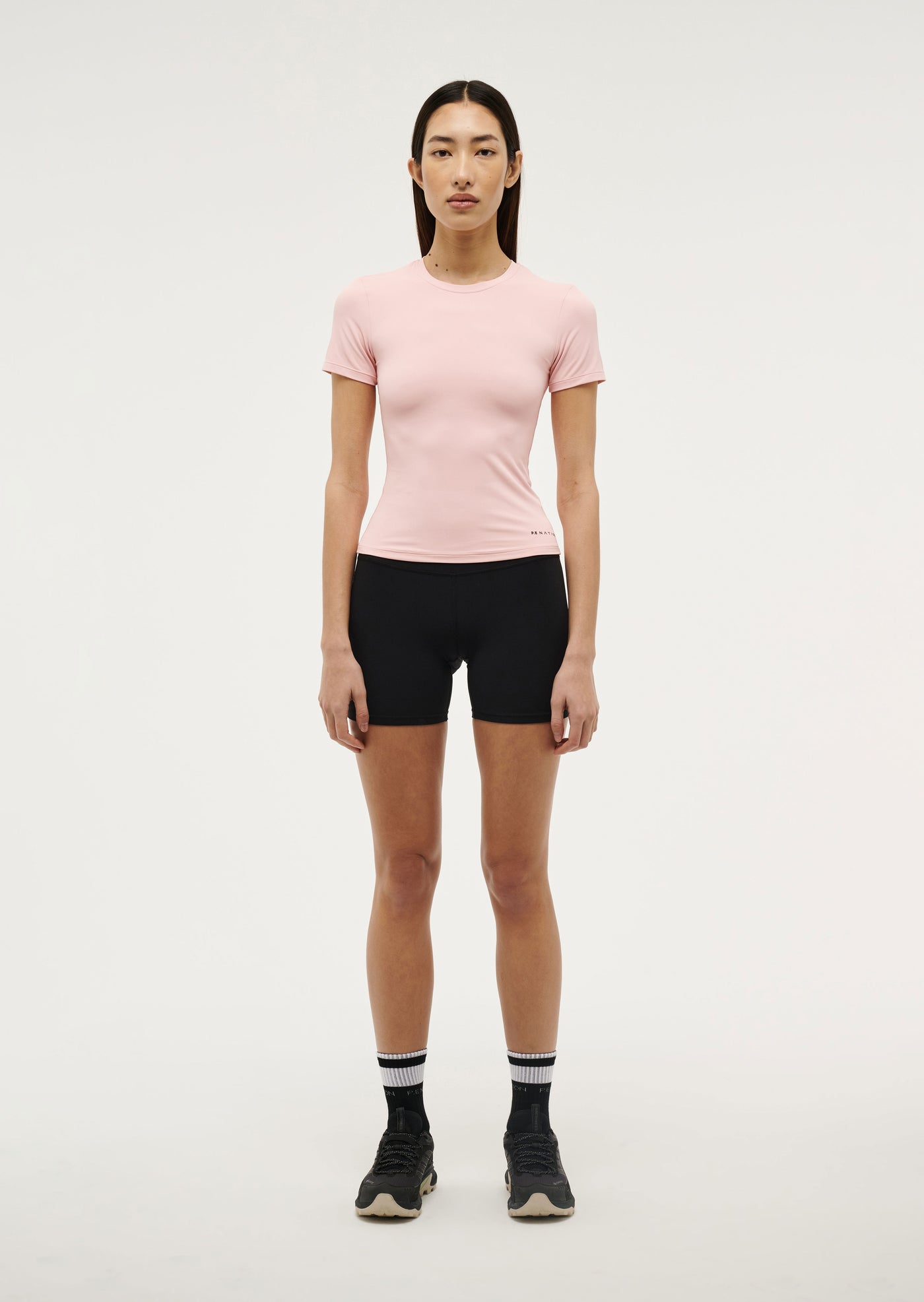 Foundation Short Sleeve Tee in Crystal Rose by P.E Nation, Womens Slim Fit Pink Activewear Tee 