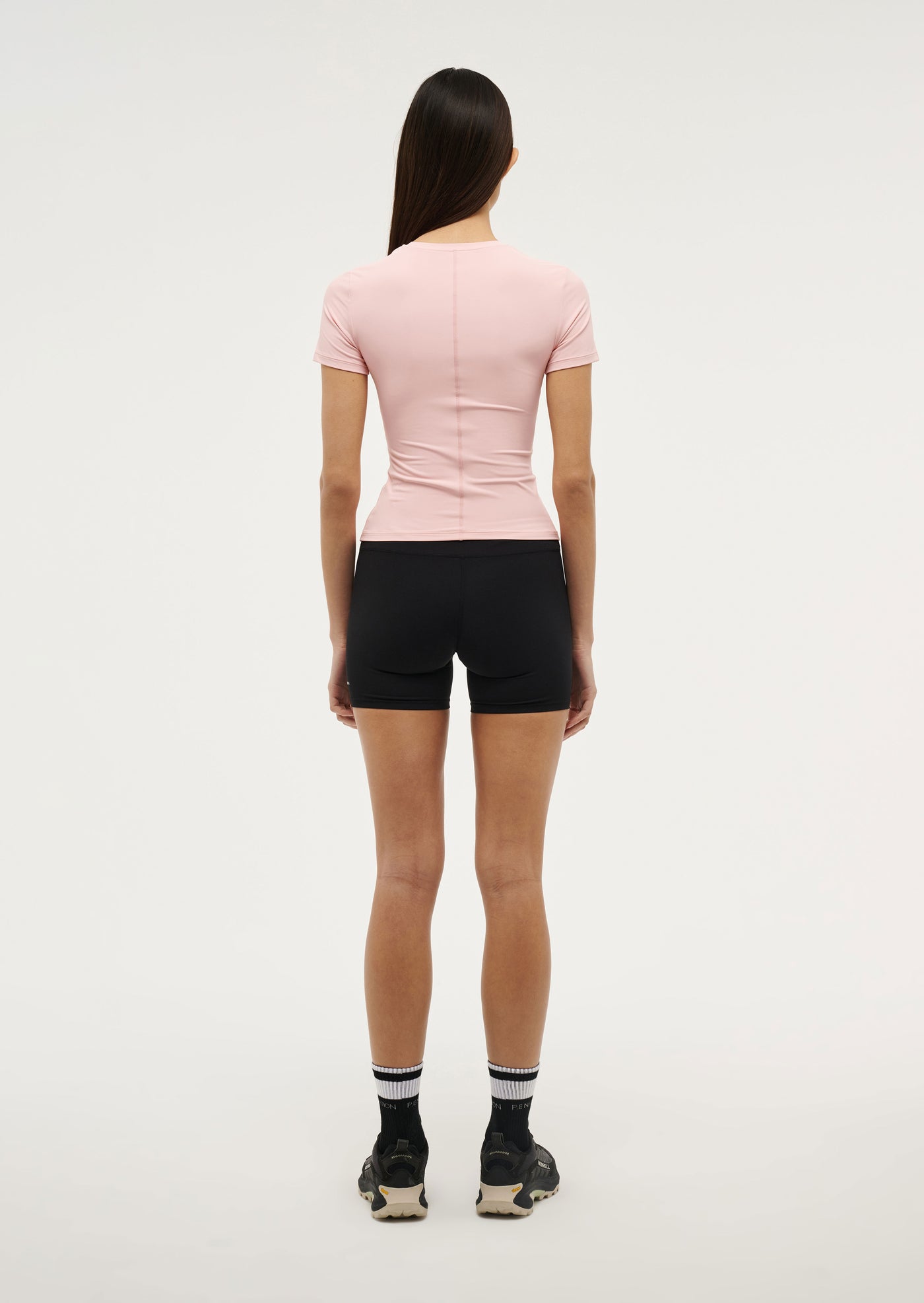 Foundation Short Sleeve Tee in Crystal Rose by P.E Nation, Womens Slim Fit Pink Activewear Tee 