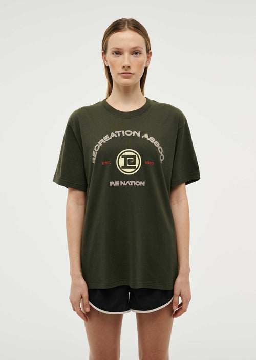 THROWBACK SHORT SLEEVE TEE IN FOREST NIGHT