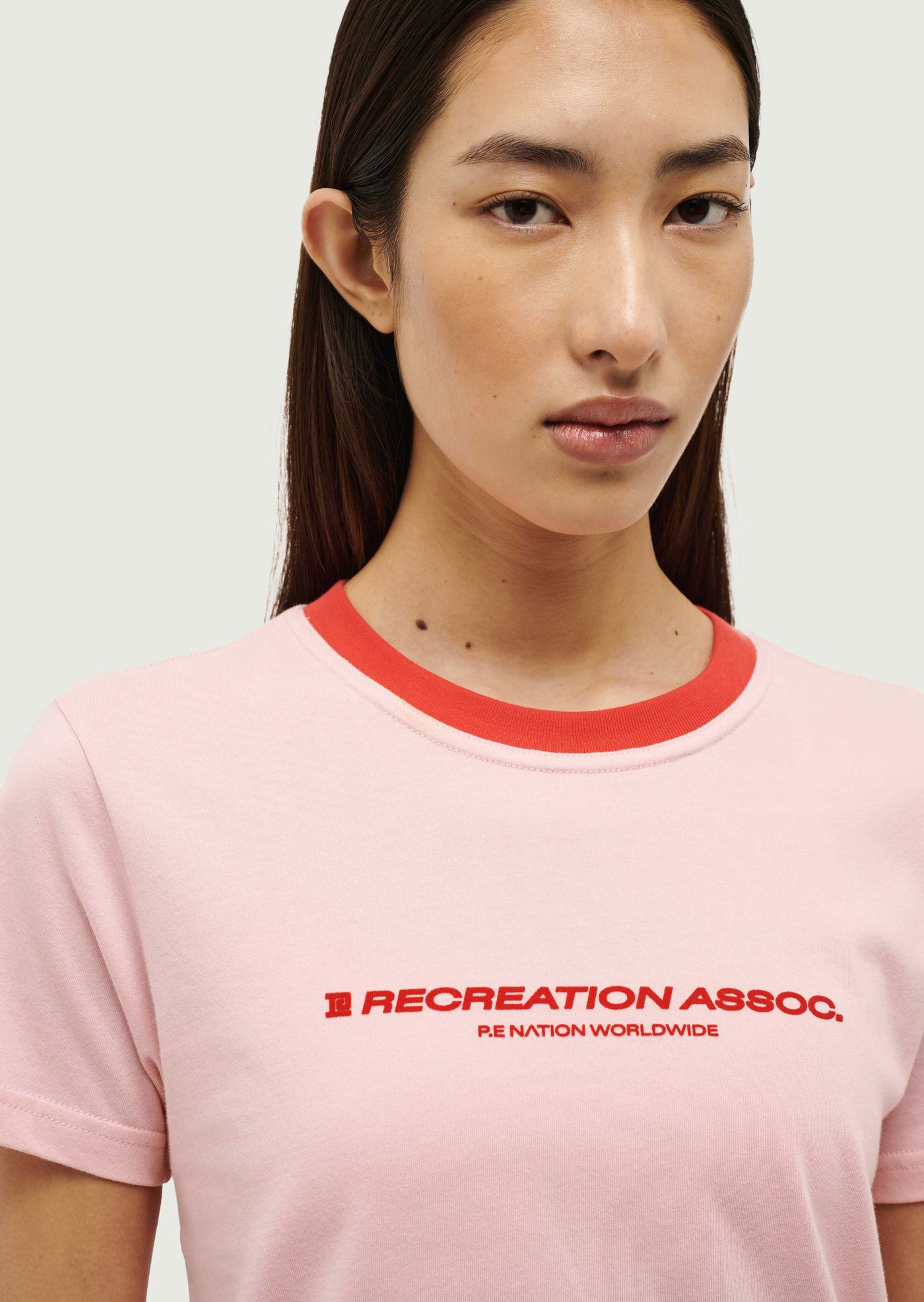 Department Short Sleeve Tee in Crystal Rose by P.E Nation, Pink and Red Womens Graphic Tee