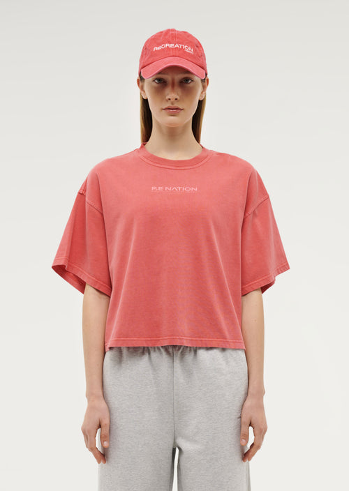 Nomad Boxy Short Sleeve Tee in Washed Poppy Red by P.E Nation 