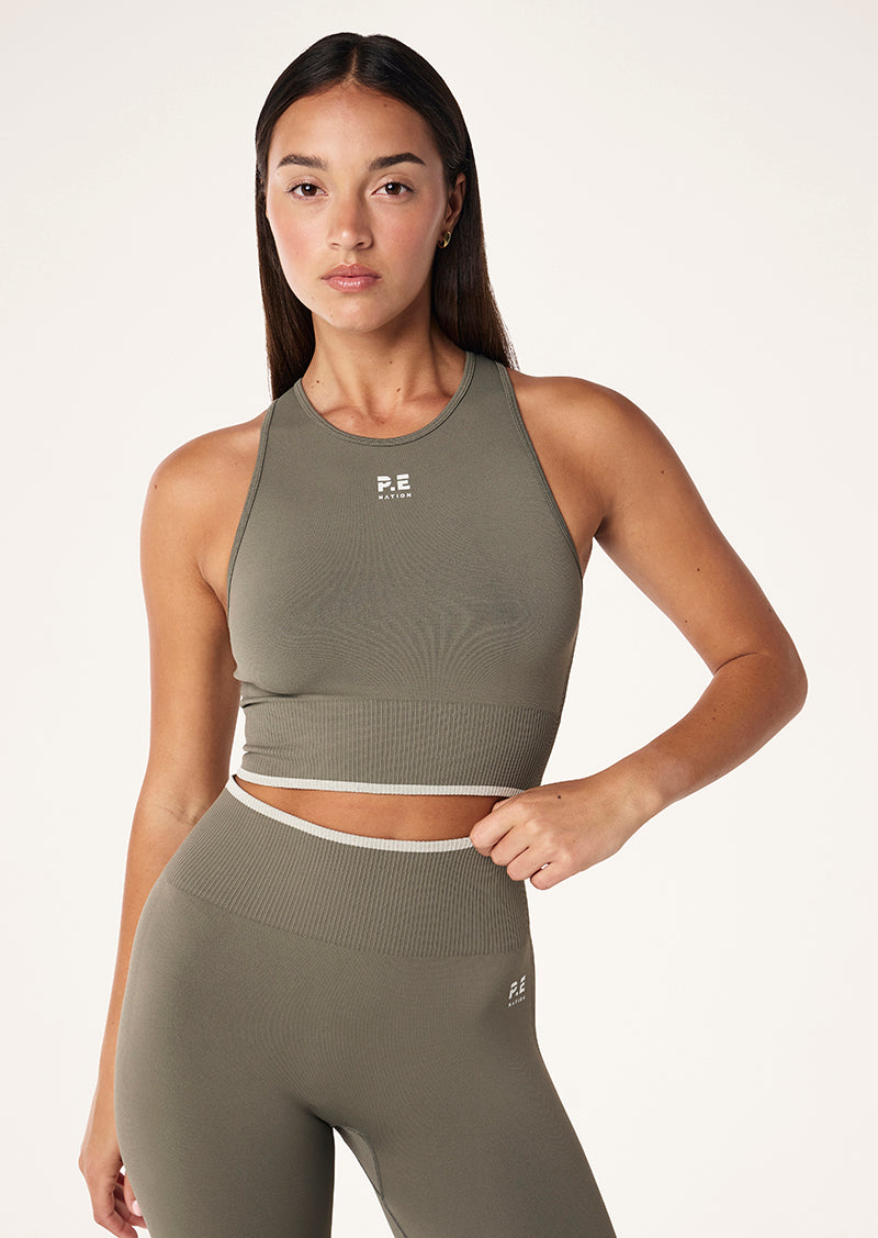 RESTORE SEAMLESS TANK IN KHAKI