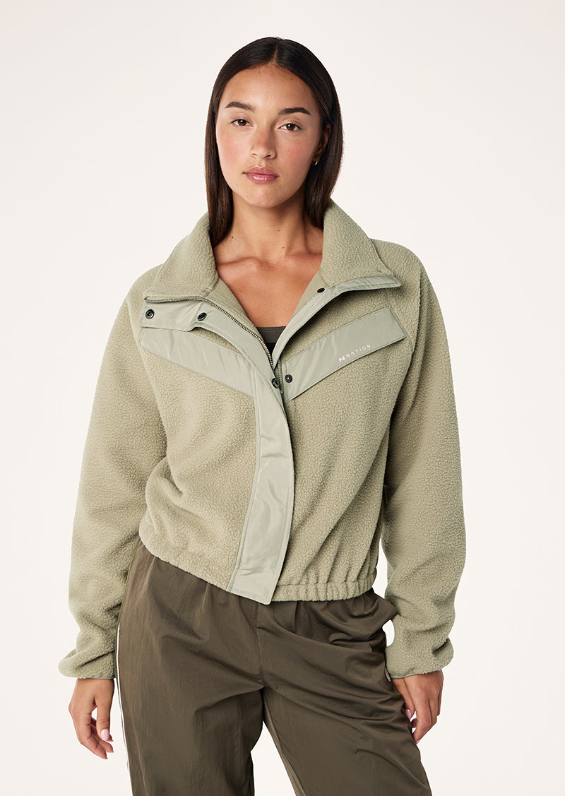 SHELTER SHERPA JACKET IN OXFORD TAN