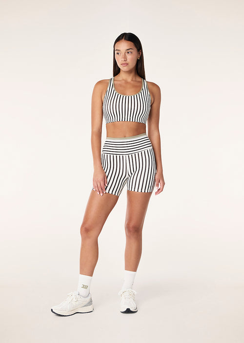 STELLAR SPORTS BRA IN WHISPER WHITE STRIPE