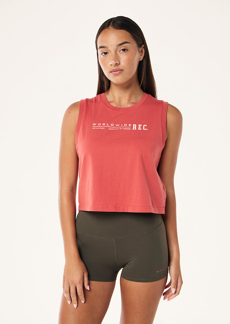 WORLDWIDE TANK IN WASHED BRICK RED