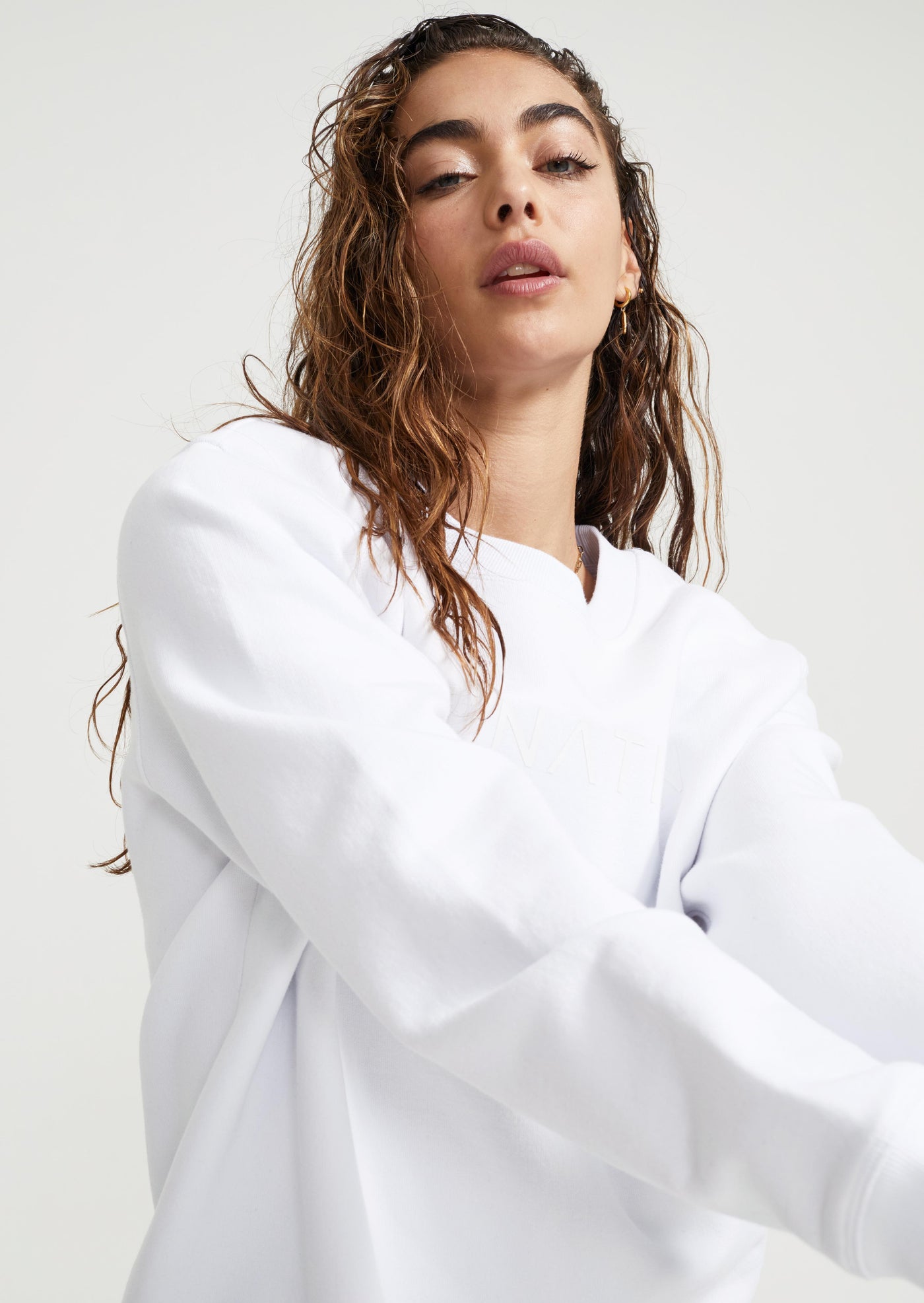 FRONT SIDE SWEAT IN WHITE