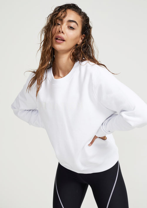 FRONT SIDE SWEAT IN WHITE