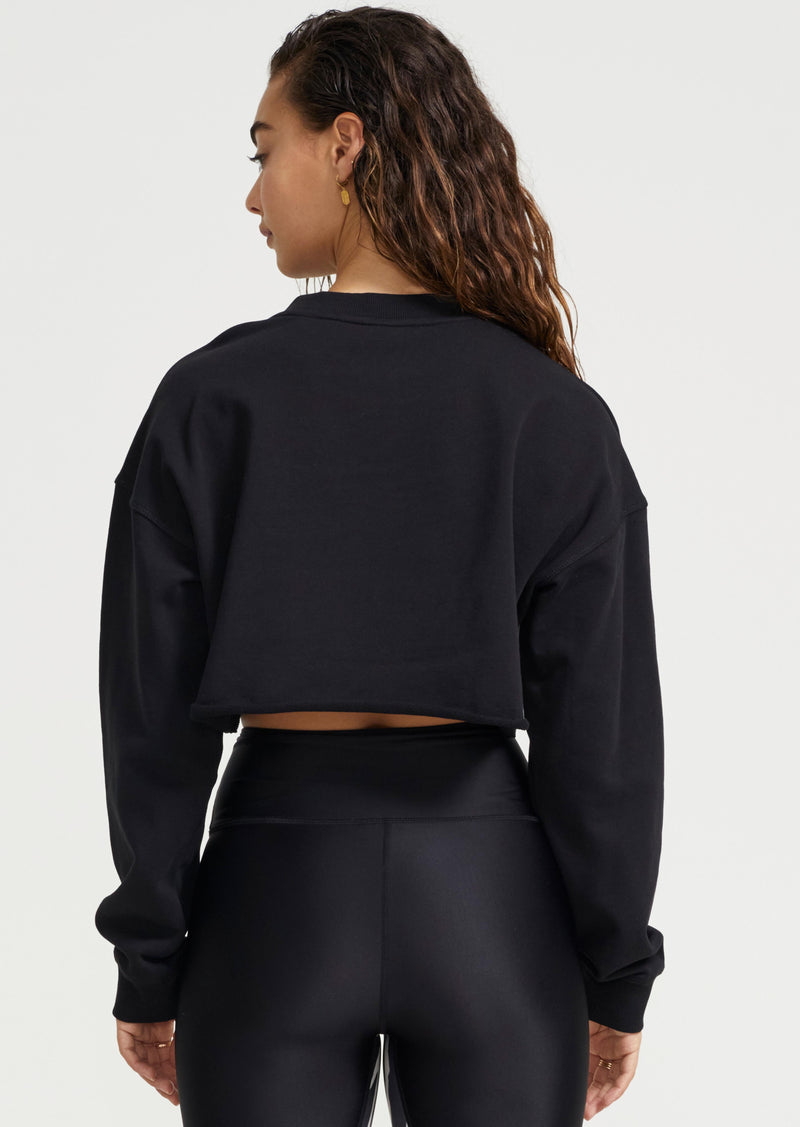 HEADS UP CROPPED SWEAT IN BLACK