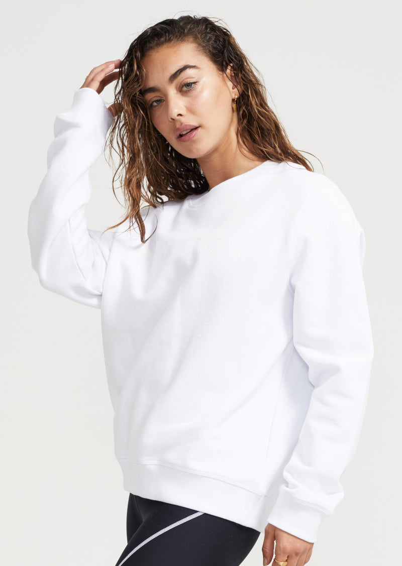 FRONT SIDE SWEAT IN WHITE