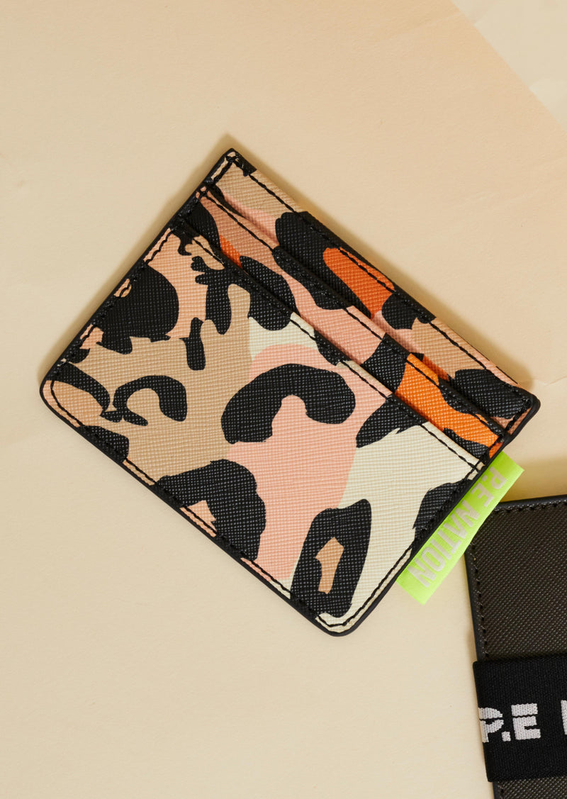 P.E NATION CARD HOLDER IN LEOPARD PRINT