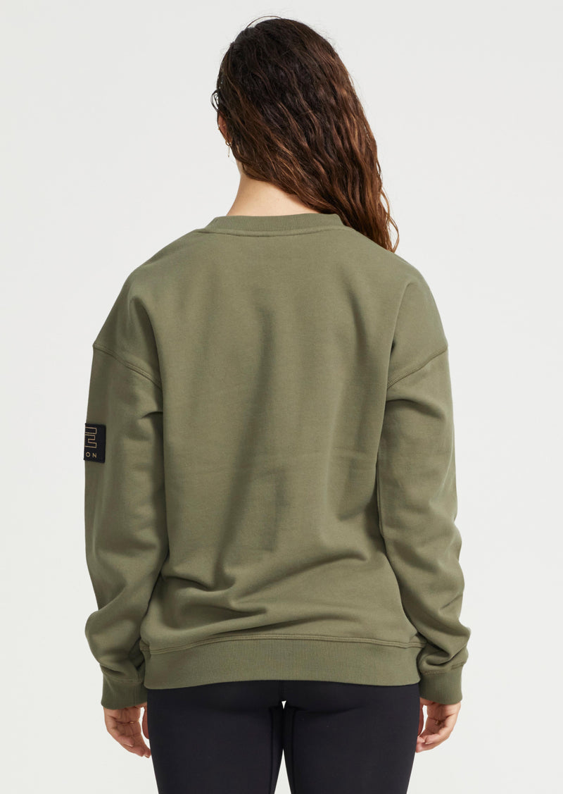 HEADS UP SWEAT IN BURNT OLIVE