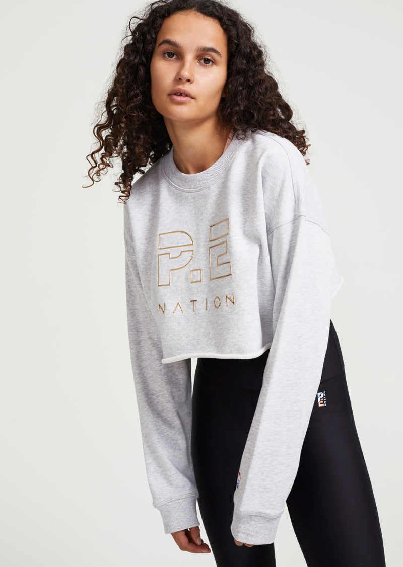 HEADS UP CROPPED SWEAT IN GREY