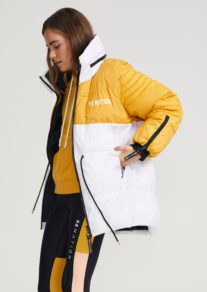 FULL COURT JACKET IN GOLDEN ROD YELLOW