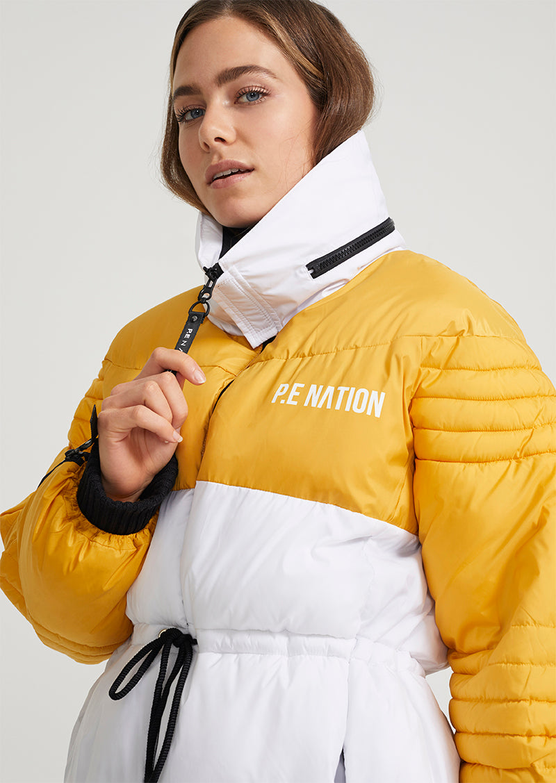 FULL COURT JACKET IN GOLDEN ROD YELLOW