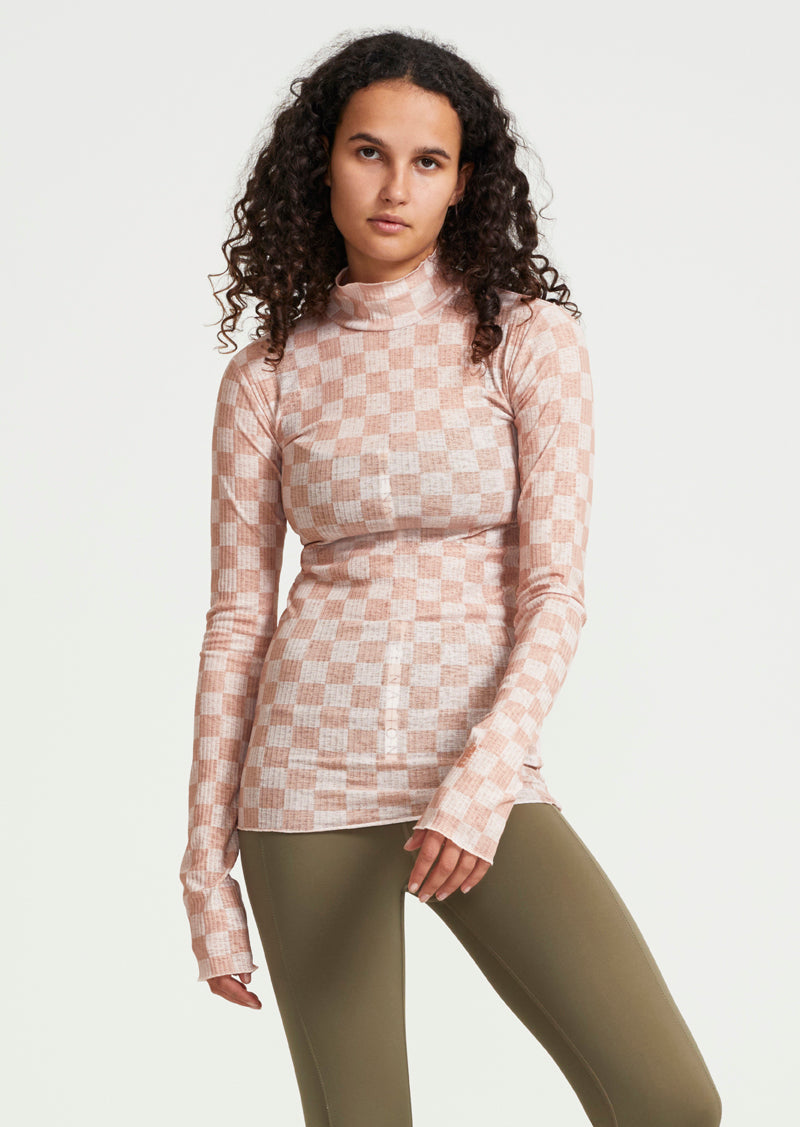 BLOCK ACTION KNIT LS TOP
