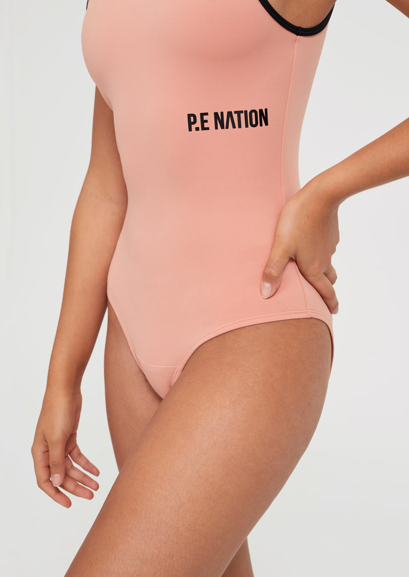 BOX OUT BODYSUIT IN CORAL