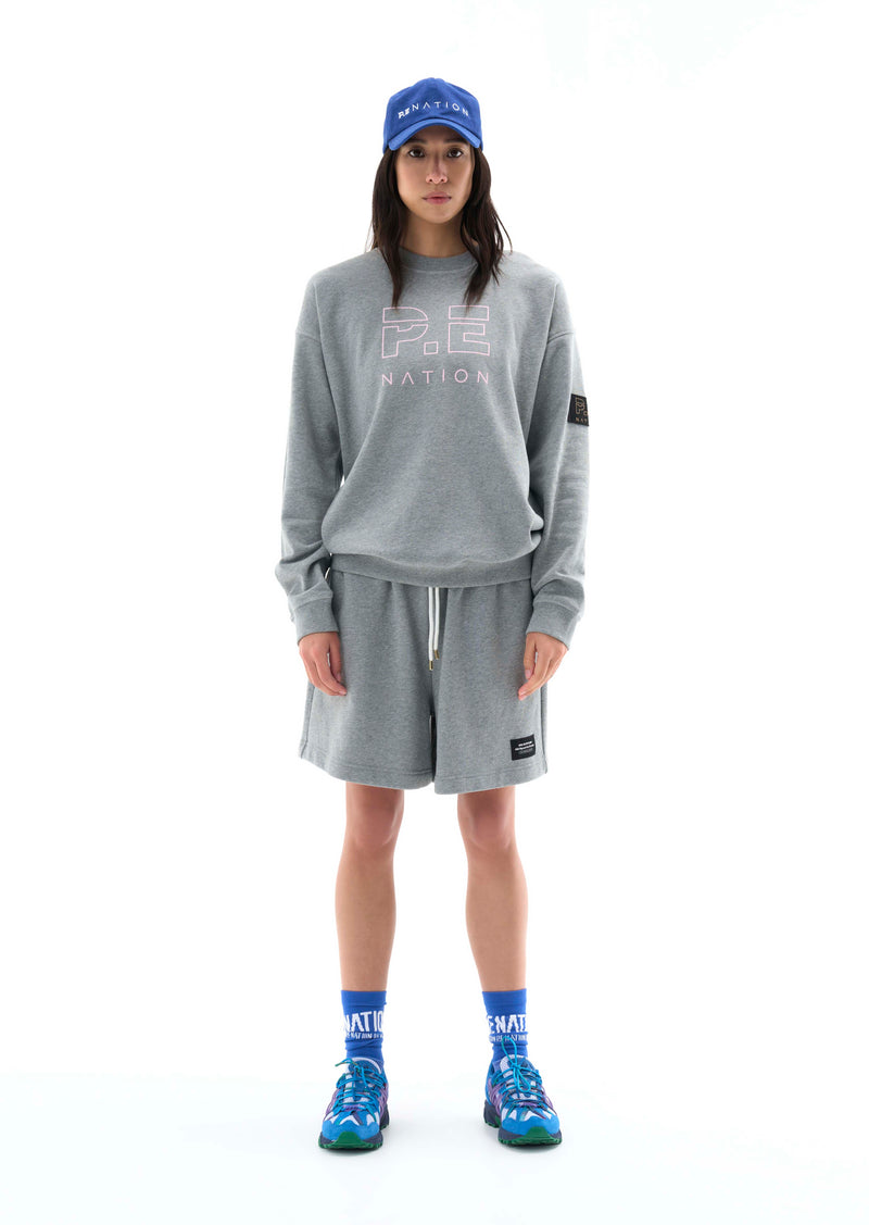 HEADS UP SWEAT IN GREY MARLE