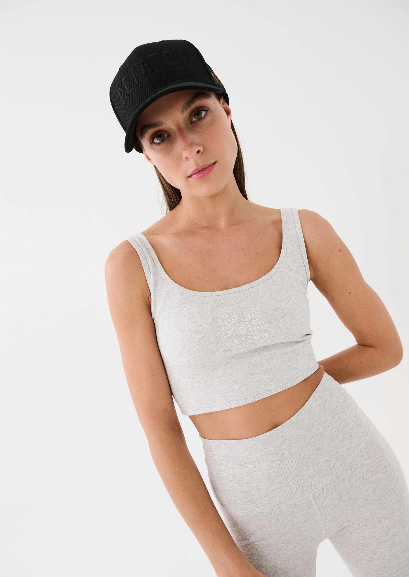 THE LEADOFF RECYCLED SPORTS BRA IN GREY MARL