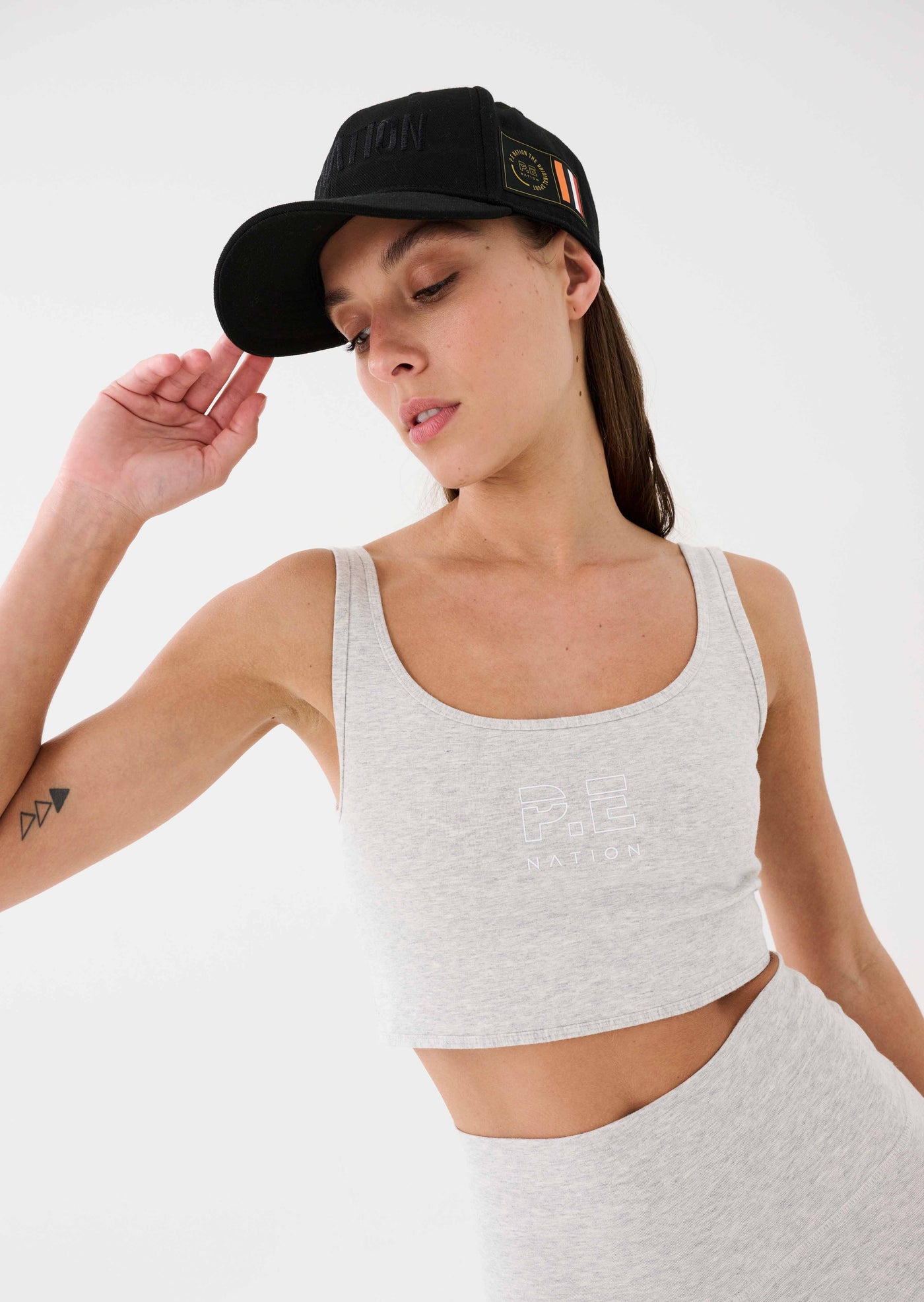 THE LEADOFF RECYCLED SPORTS BRA IN GREY MARL