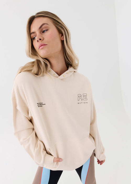 INITIATE HOODIE IN PEARLED IVORY