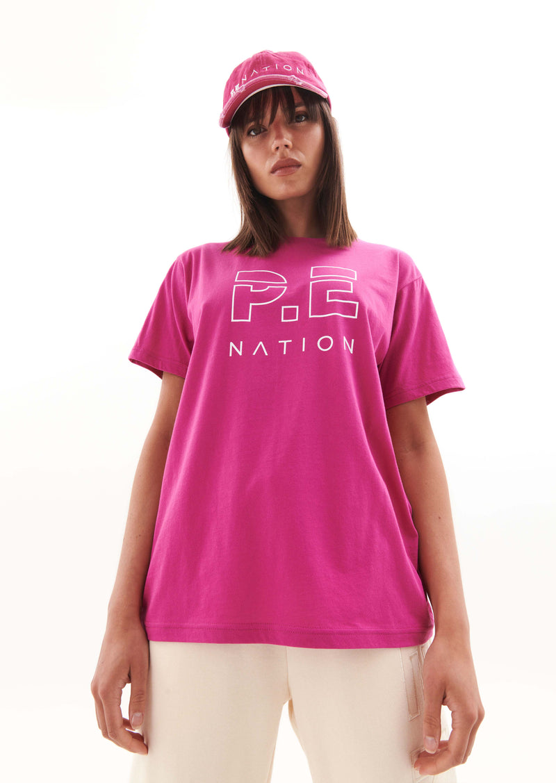 HEADS UP TEE IN RASPBERRY ROSE