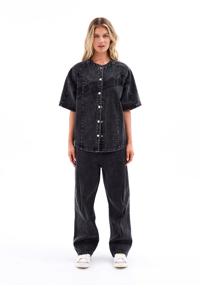 CENTRELINE DENIM TEE IN BLACK