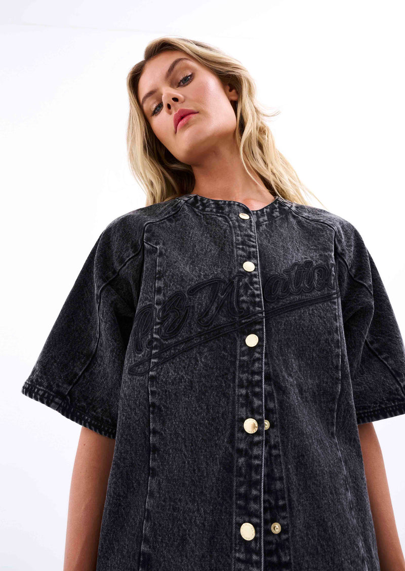 CENTRELINE DENIM TEE IN BLACK