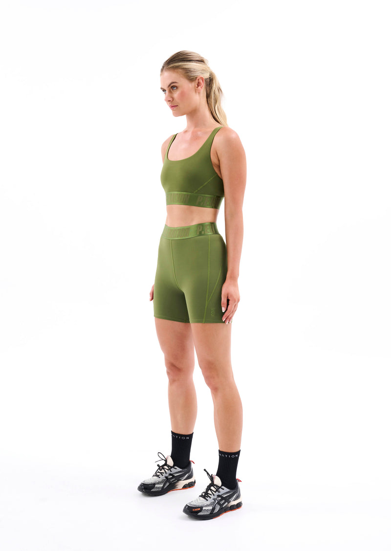 BACKCHECK SPORTS BRA IN PESTO