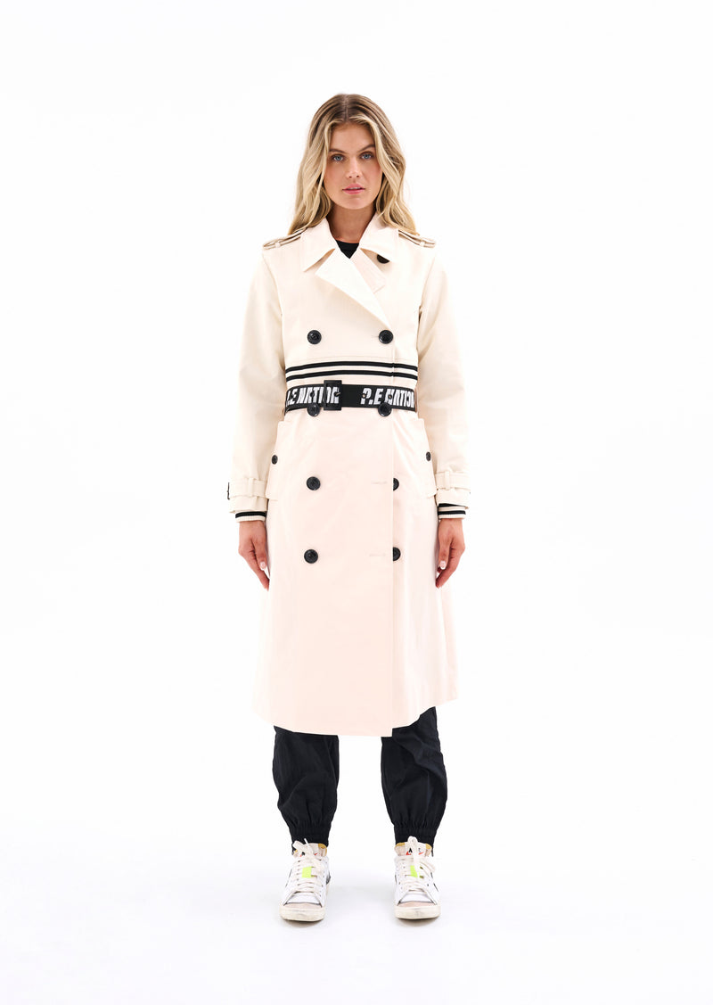 DISTRICT TRENCH COAT IN PEARLED IVORY